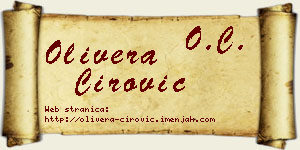 Olivera Ćirović vizit kartica